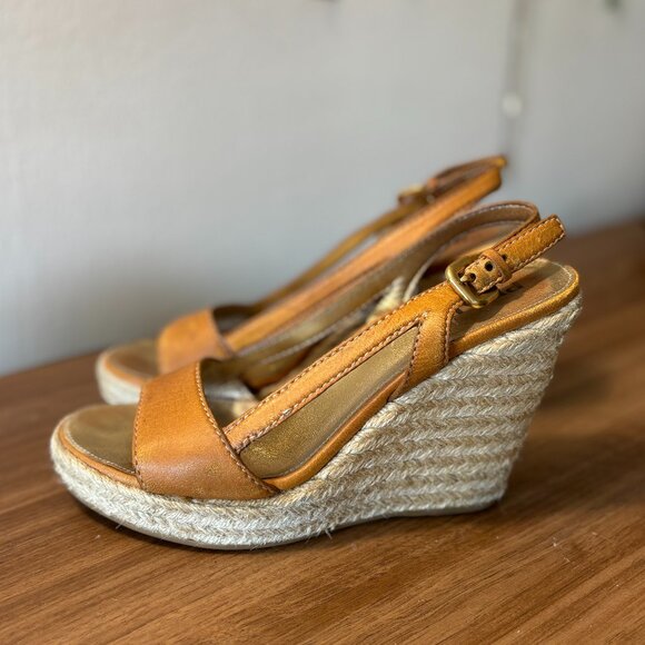 Prada Espadrille Wedge Sandals, Tan/Brown, Size 38.5 (US 8.5) - Picture 6 of 9